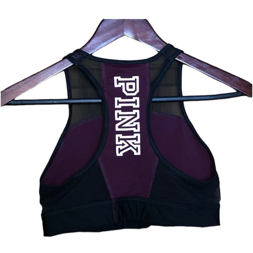 Pink Victoria's Secret Black Sports Bra Womens Small Yoga Gym Workout Crop Top